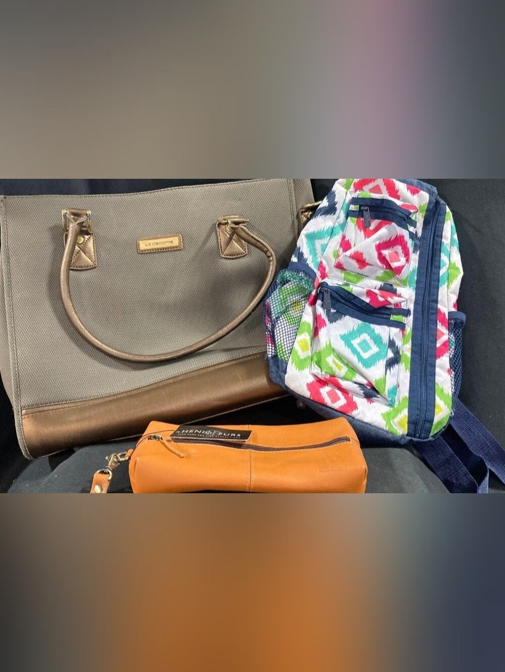 Lot of 3 Purses – Liz Claiborne, Henig Furs & Thirty-One